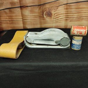 Vintage Toolcraft Co. Behr-Manning Hand Sander w/ Handy Sander Grit 150-C Rolls